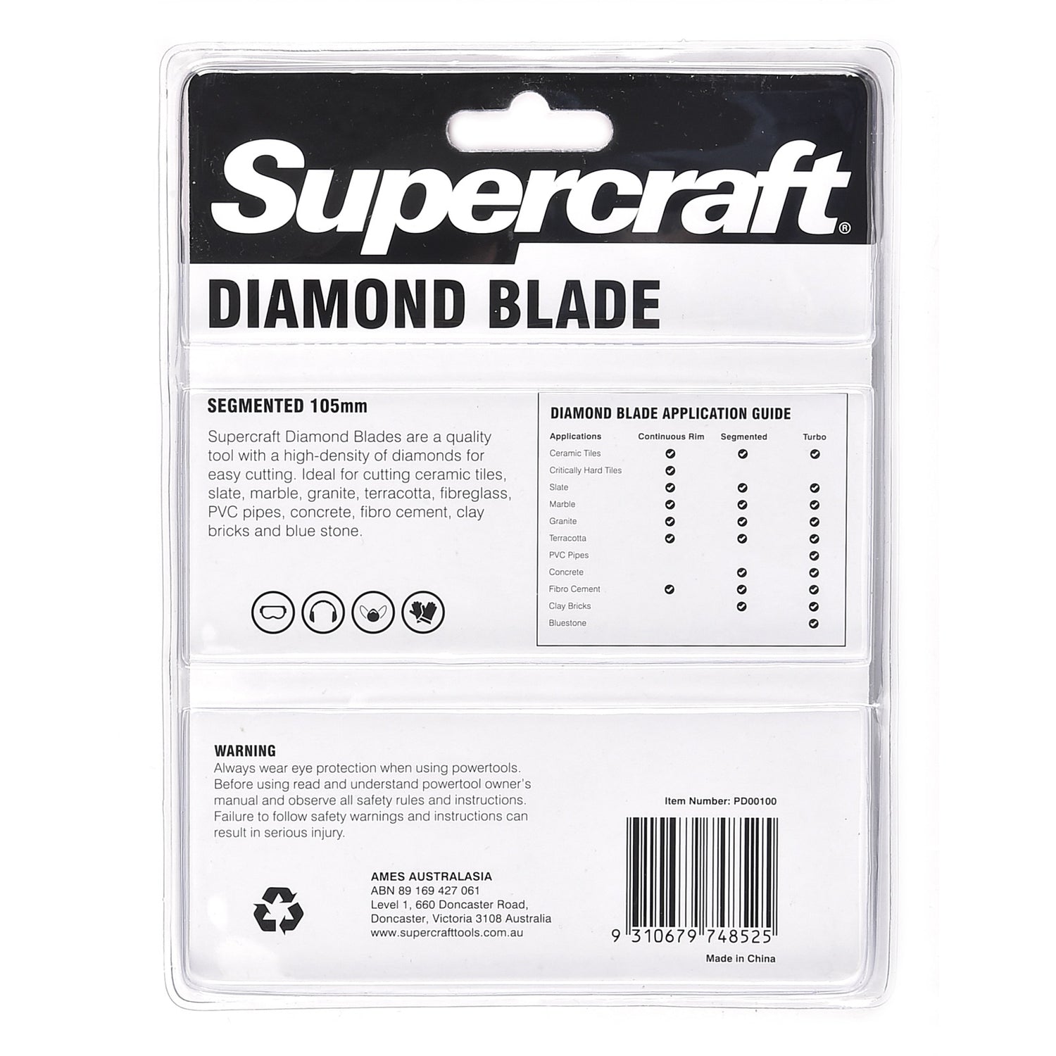 Supercraft Blade Diamond Segment 105mm