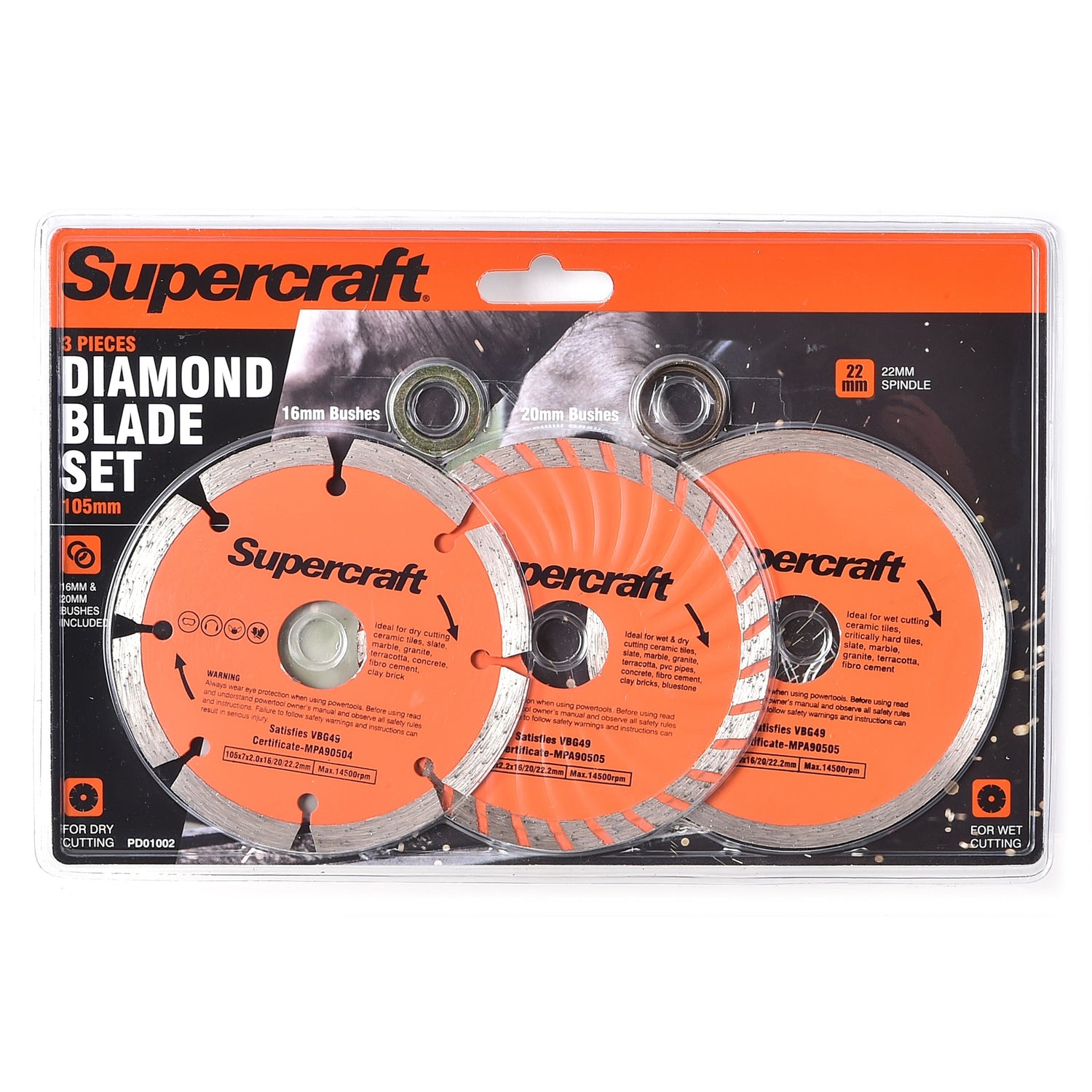 Supercraft 3-Piece Diamond Blade Set
