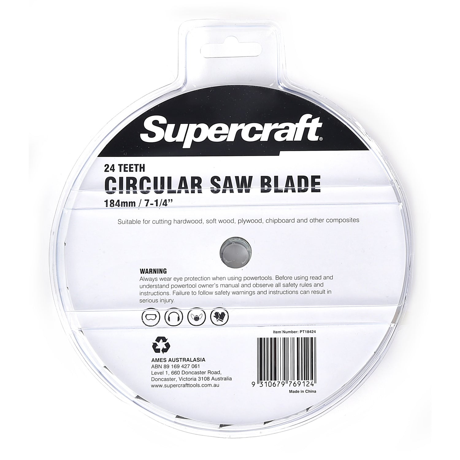 Supercraft Circular Saw Blade TCT 184mm/7-1/4in  x 24 Teeth