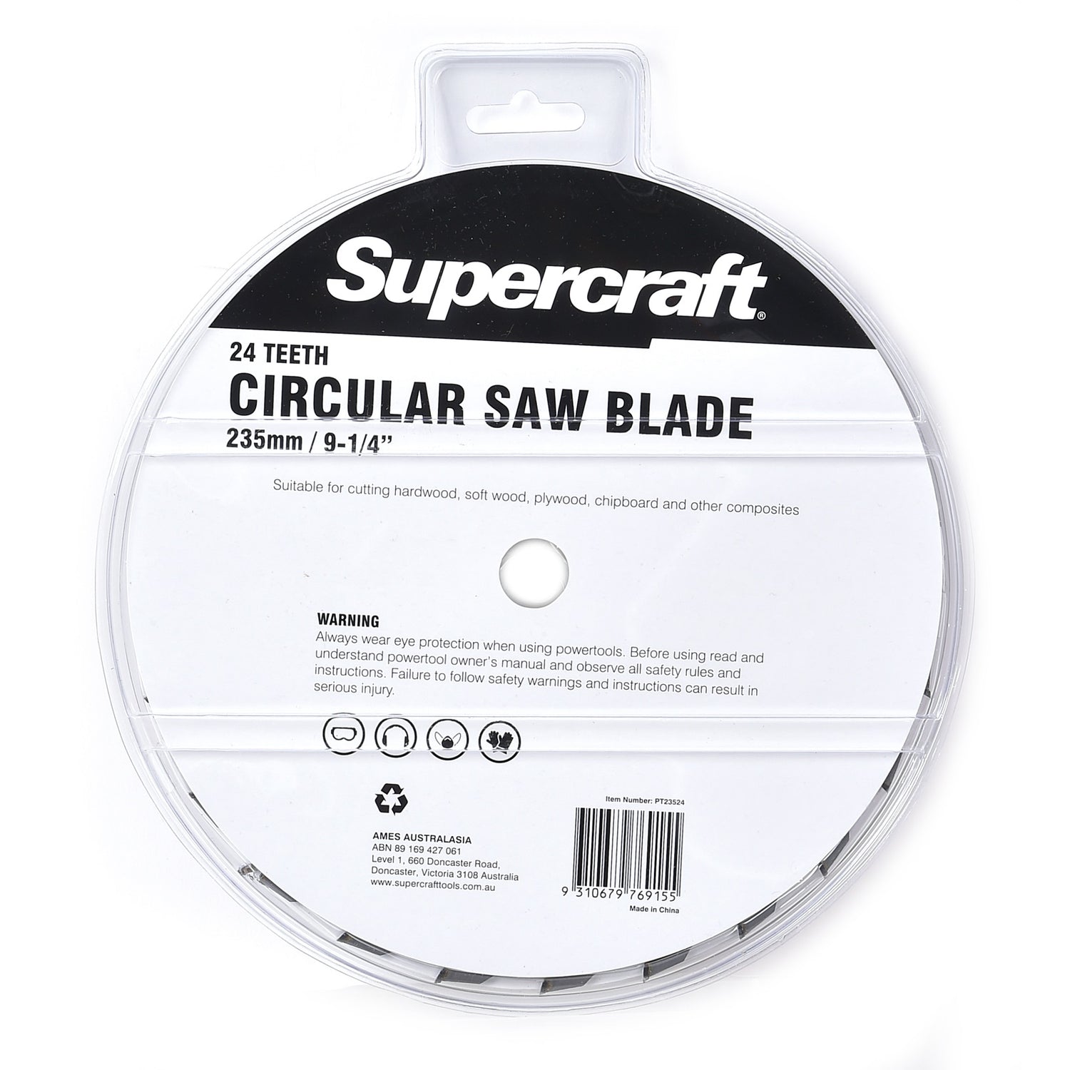 Supercraft Circular Saw Blade TCT 235mm/9-1/4in x 24 Teeth