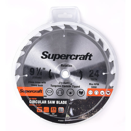 Supercraft Circular Saw Blade TCT 235mm/9-1/4in x 24 Teeth