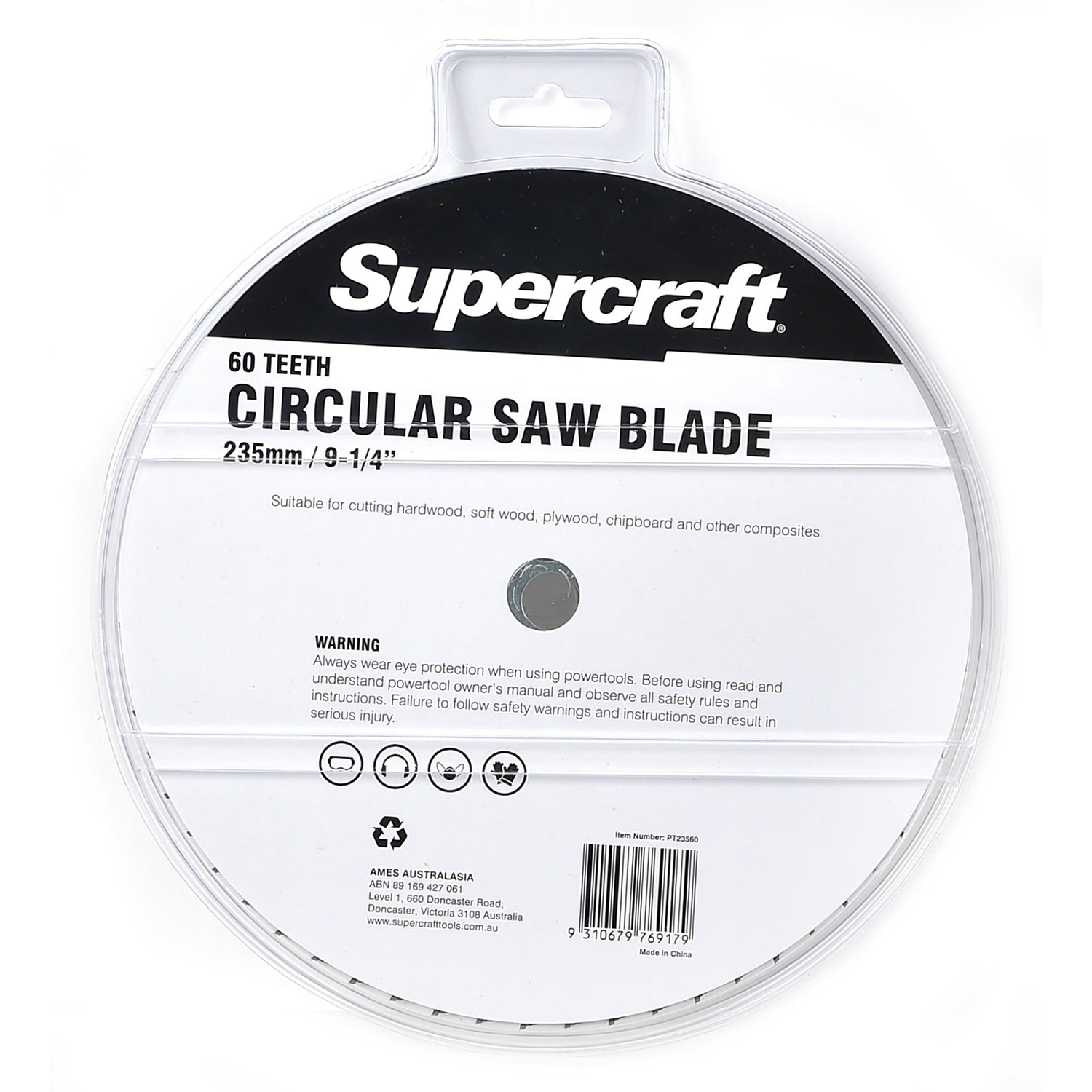 Supercraft Circular Saw Blade TCT 235mm/9-1/4in x 60 Teeth