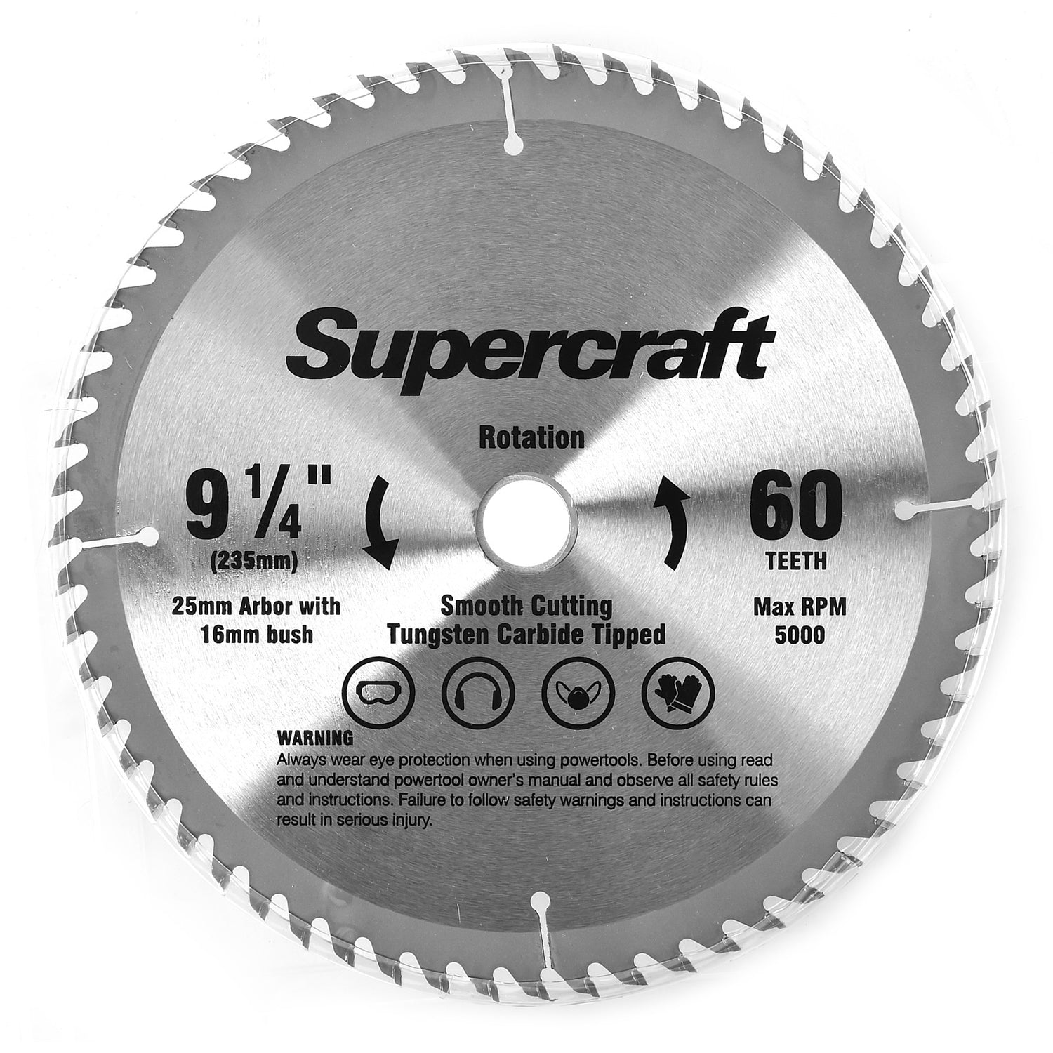 Supercraft Circular Saw Blade TCT 235mm/9-1/4in x 60 Teeth