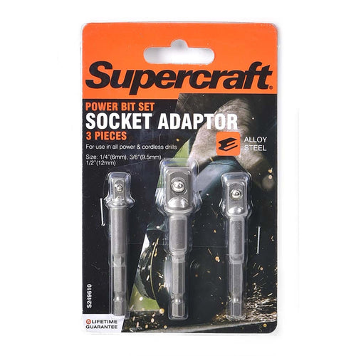 Supercraft 3-Peice Socket Adaptors Power Bit