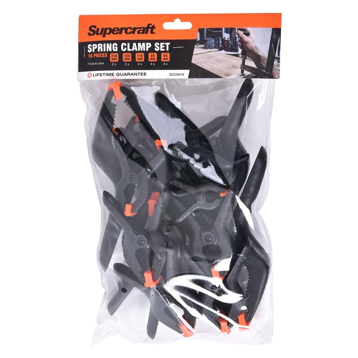 Supercraft 16-Piece Clamp Spring Nylon