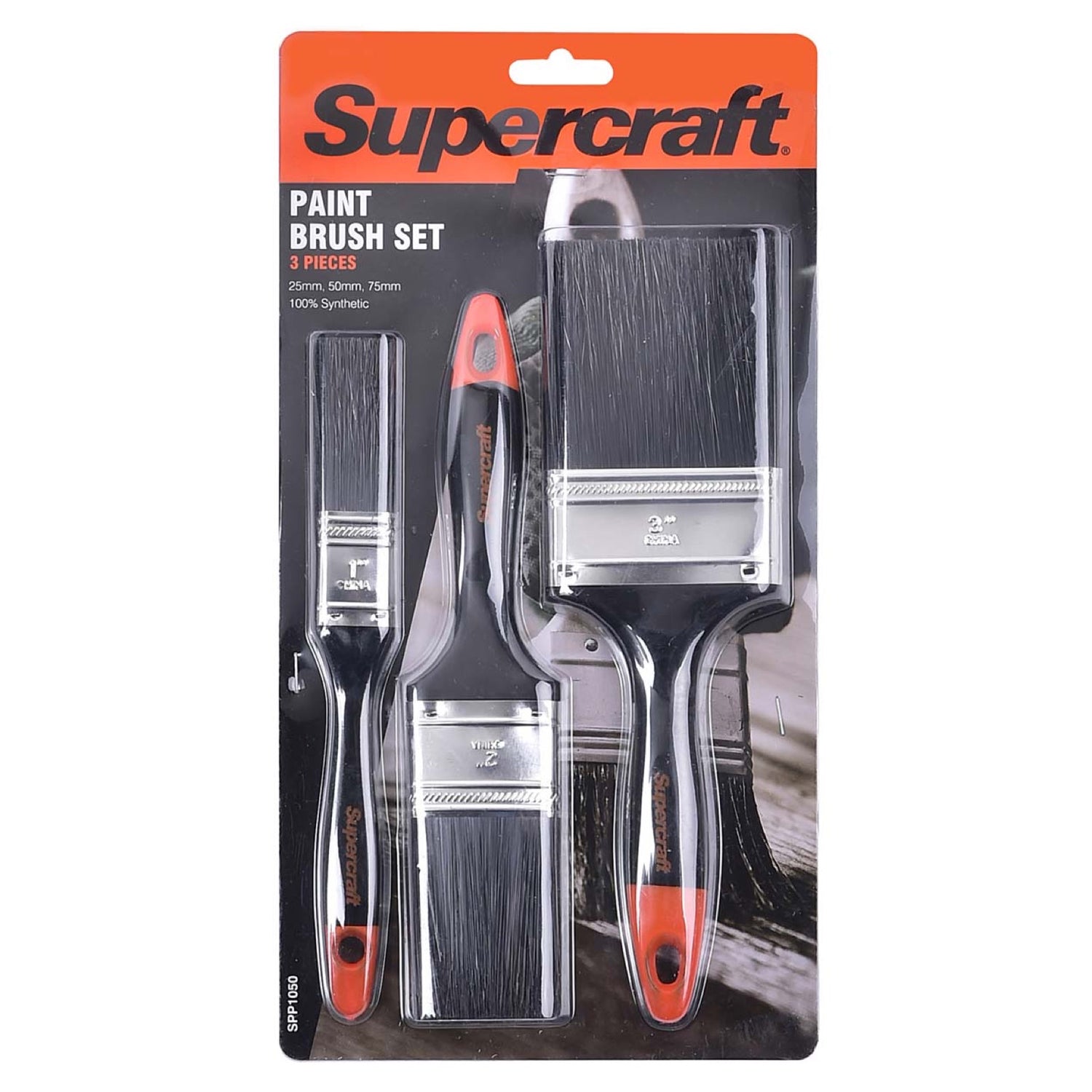 Supercraft 3-Piece Paint Brush Set Polyester