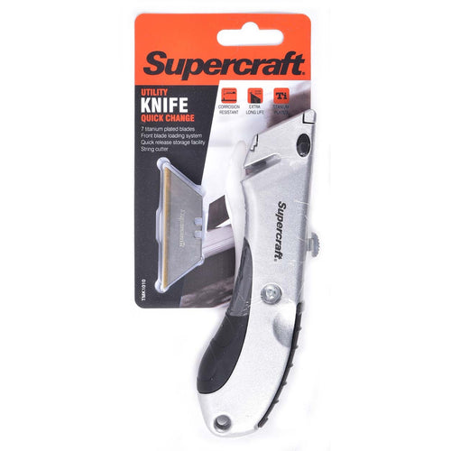 Supercraft Quick Change Utility Knife with 7-Piece Blades