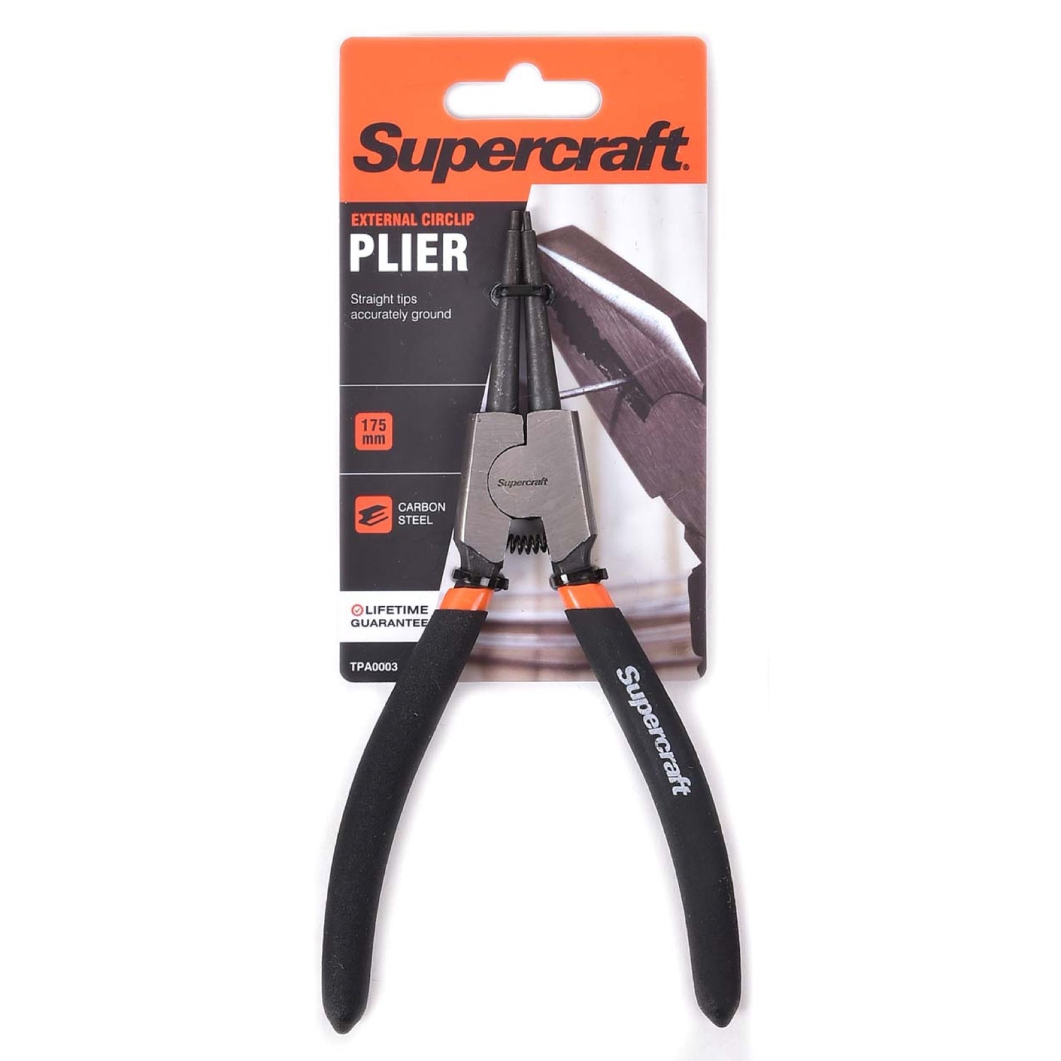 Supercraft Plier Circlip External Straight Tips 175mm
